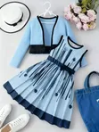 Girls Dresses with Long Sleeve Jacket (6-12 Years) - 3