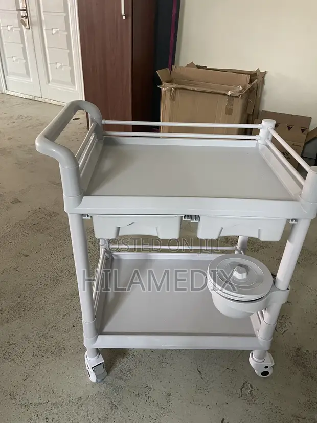 Medical Trolley 2 Steps With Drawer - 1