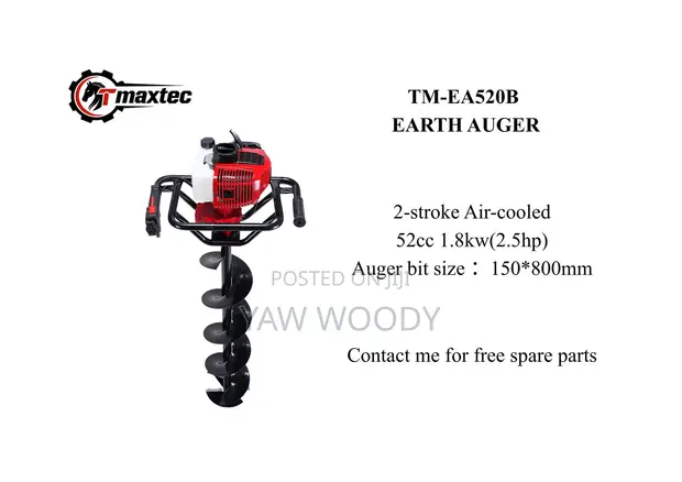 52cc Earth Auger with 150x800mm Drill Bit - 1