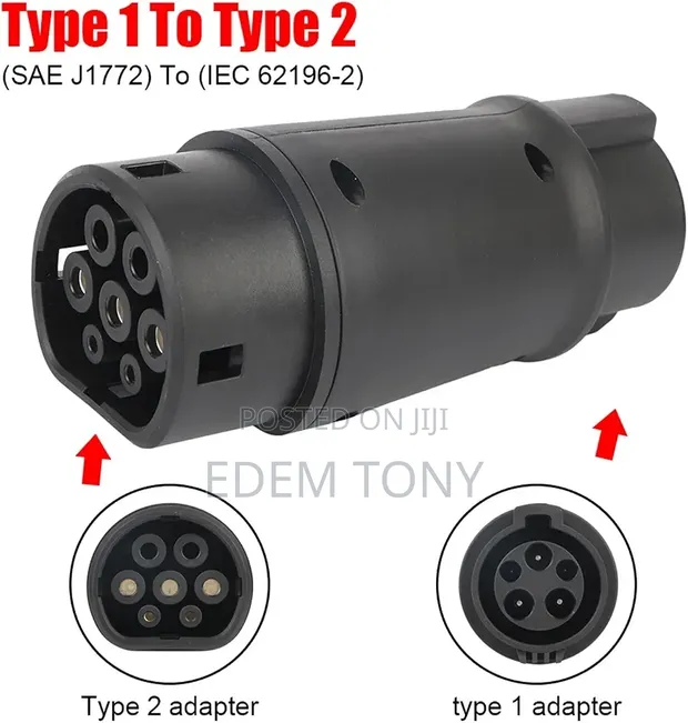 Type 1 to Type 2 EV Charging Adapter (SAE J1772 to IEC 62196-2) - 1
