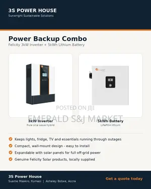 3kW Solar Backup System with 5kWh Lithium Battery