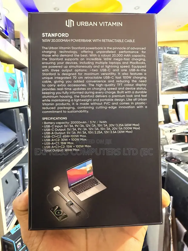 Urban Vitamin Stanford 165W 20,000mAh Laptop Power Bank - 1