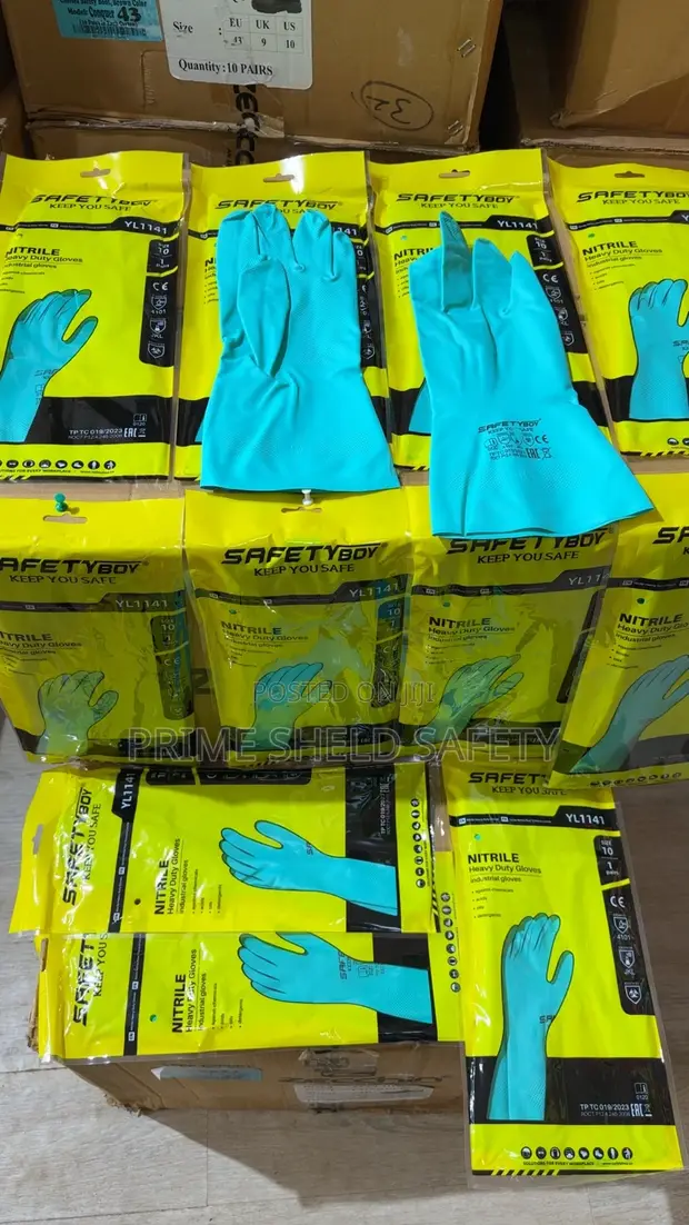 SafetyBoy Nitrile Heavy Duty Gloves - Size 10 - 1