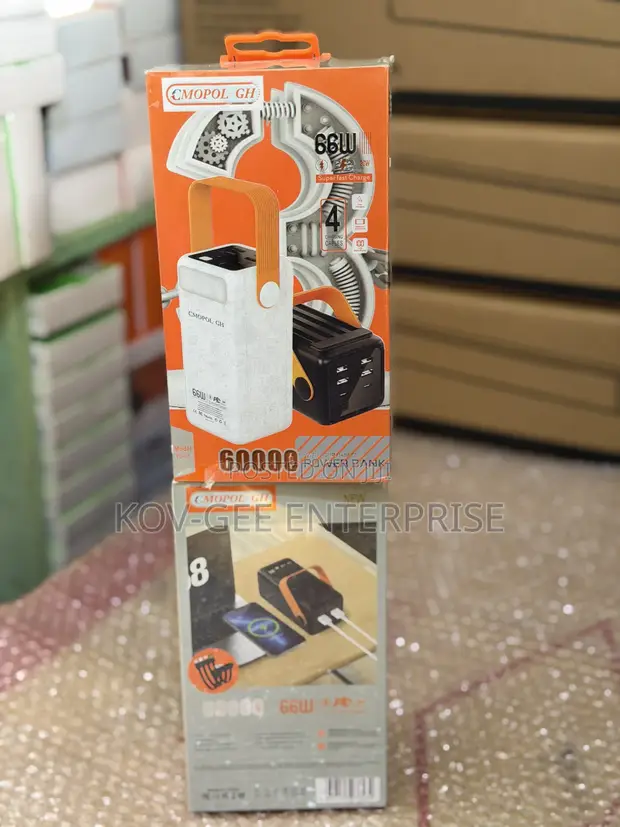 60,000mAh Power Bank - Black - 1