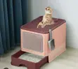 Pink Cat Litter Box with Lid - 1