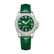 Green Dial Quartz Wristwatch with Crystal Bezel - 4