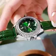 Green Dial Quartz Wristwatch with Crystal Bezel - 5