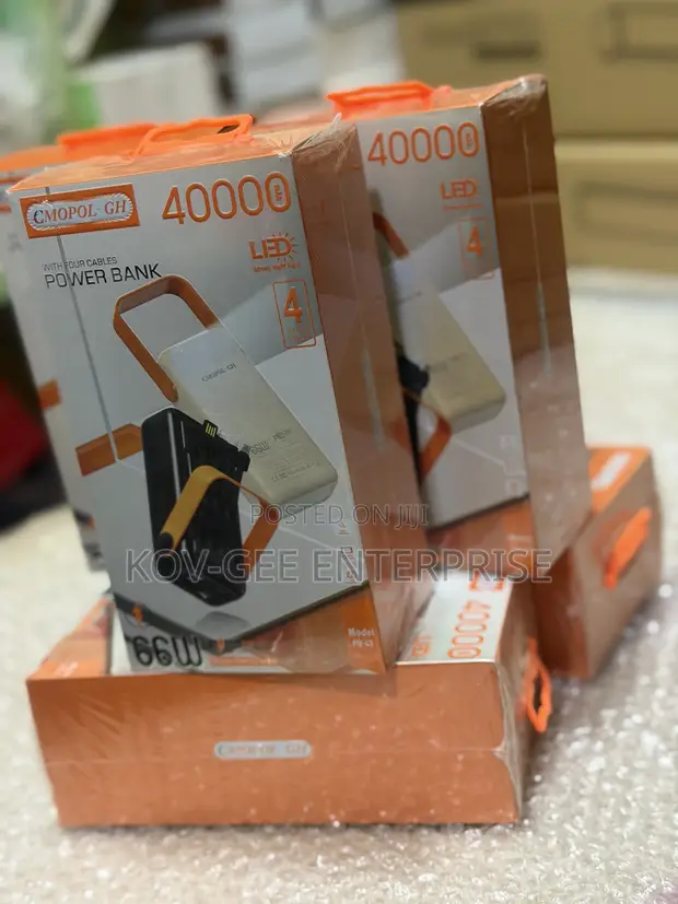Fast Charging 40,000mAh Power Bank - Black - 1
