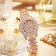 Rose Gold Women's Fashion Watch with Rhinestone Dial - 2