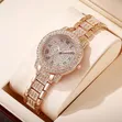 Rose Gold Women's Fashion Watch with Rhinestone Dial - 3