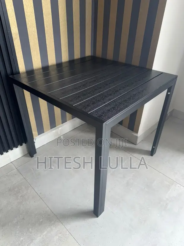 Orca Deco Black Metal Square Table with 4 Chairs - 1