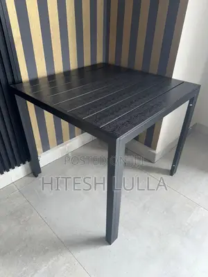 Orca Deco Black Metal Square Table with 4 Chairs