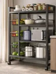 4-Tier Multipurpose Storage Rack - Black - 1