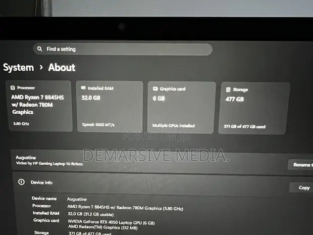 HP Victus 15 Laptop - 32GB RAM, Ryzen 7, RTX 4050 - 1