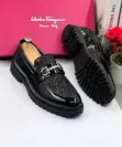 Salvatore Ferragamo Black Leather Fashion Loafers - 2