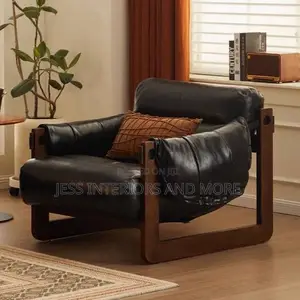 Accent Chair - Black Leather