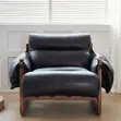 Accent Chair - Black Leather - 3