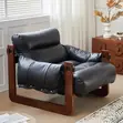 Accent Chair - Black Leather - 4