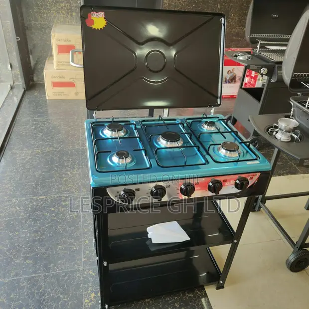 Decakila Five Burner Gas Stove with Shelf - 1