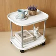 Plastic Table with Metal Legs and Wheels - 2