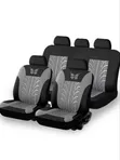 9-Piece Washable Polyester Universal Seat Cover Set - Grey - 1