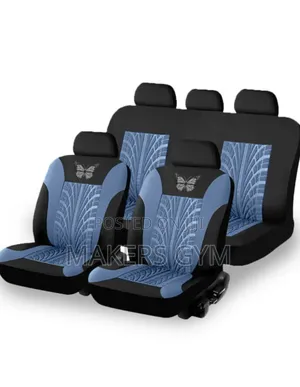 9 Piece Universal Car Seat Covers - Blue/Black