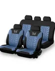 9 Piece Universal Car Seat Covers - Blue/Black - 1