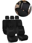9-Piece Universal Car Seat Covers - Black - 3