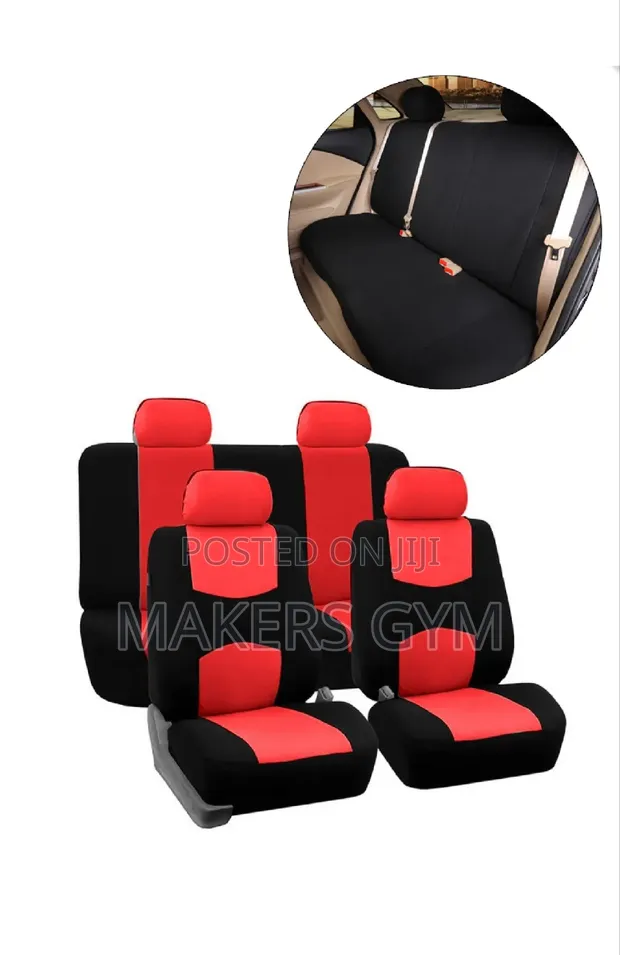9 Pcs Universal Car Seat & Headrest Covers - Grey - 1
