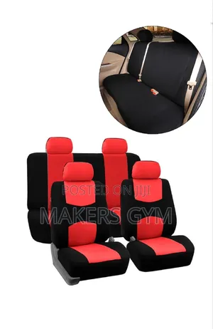 9 Pcs Universal Car Seat & Headrest Covers - Grey