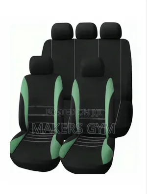 9-Piece Car Seat Cover Set - Black & Green