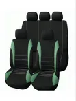 9-Piece Car Seat Cover Set - Black & Green - 1