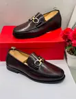 Salvatore Ferragamo Coffee Leather Loafers - 1