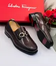 Salvatore Ferragamo Coffee Leather Loafers - 2