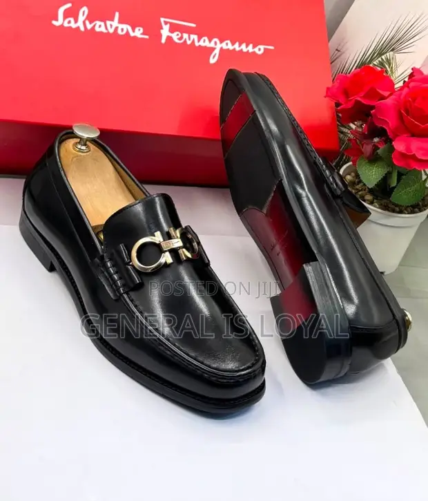Salvatore Ferragamo Black Leather Loafers - 1