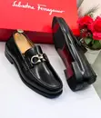 Salvatore Ferragamo Black Leather Loafers - 1