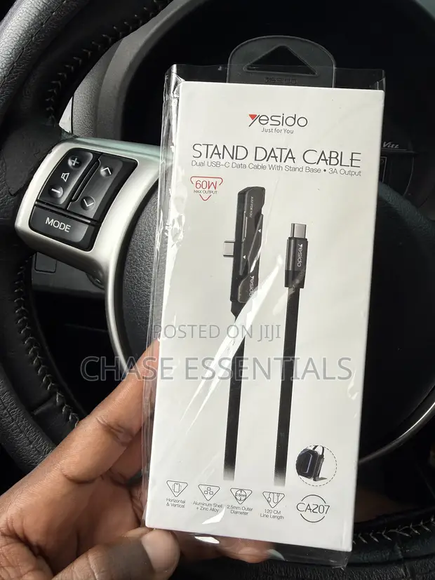 60W Type-C to Type-C Data Cable with Stand - 1