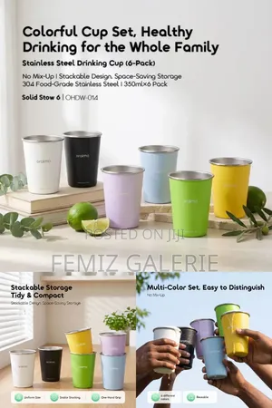 Oraimo Solid Stow 6 Stainless Steel Drinking Cups - 6-in-1