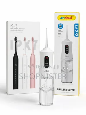 Oral Irrigator Sonic Electric Toothbrush Set - Black