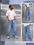 High Quality Baggy Jeans - Plain - 3