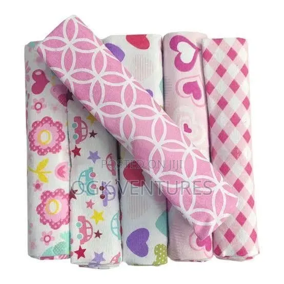 6-in-1 Colored Cotton Cot Sheets & Receiving Blankets - 1