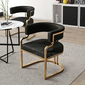 Elegant Black and Gold Accent Chair