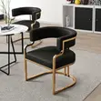 Elegant Black and Gold Accent Chair - 1