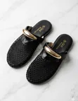 Comfy Mesh Mule Slides - Black, Size 38 - 1