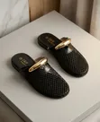 Comfy Mesh Mule Slides - Black, Size 38 - 2