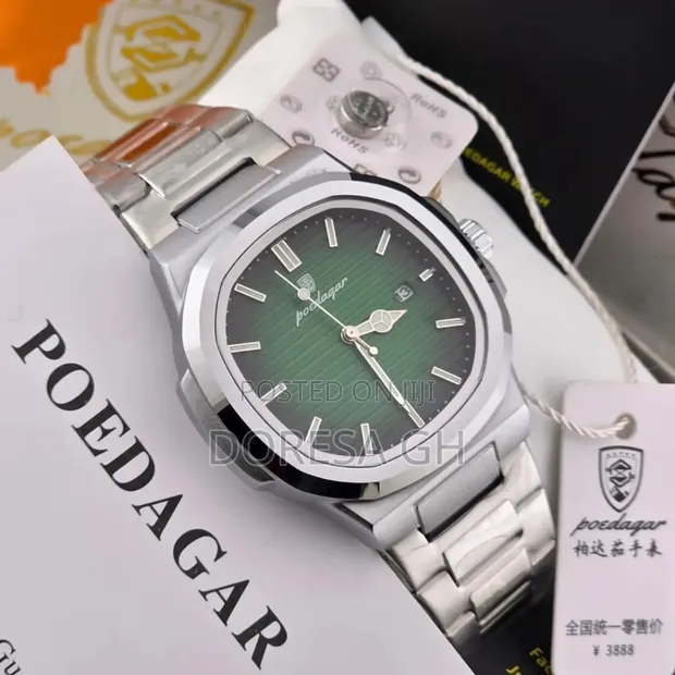 POEDAGAR Men's Classic Stainless Steel Wristwatch - 1