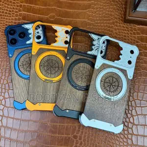 iPhone 17 Pro Max Case with Walnut Back and 360 Holder