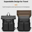 Roll-Top Laptop School Backpack, Waterproof - 1