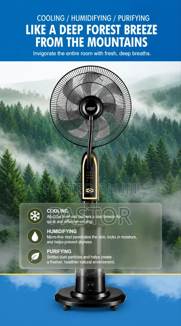 16-Inch Ultrasonic Misting Pedestal Fan - 1