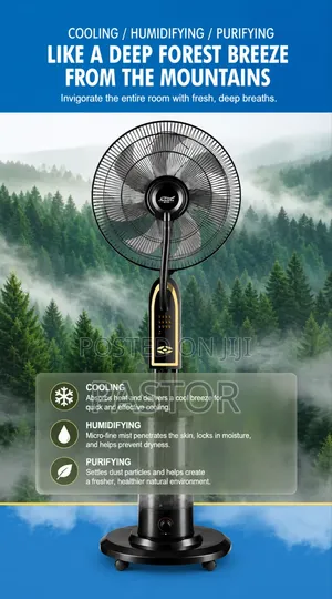 16-Inch Ultrasonic Misting Pedestal Fan